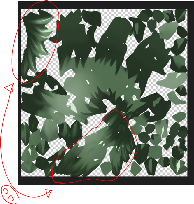 テクスチャの面積でいうとまだこの辺しか描きこんでないから先がなげぇ～～ってなっている 