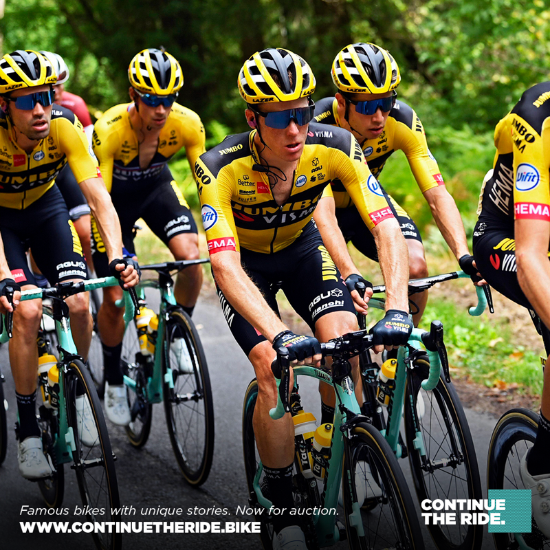 vismaleaseabike's tweet photo. Remember Steven’s great Tour de France of 2019?🥉 His Bianchi can be yours!🚲 #continuetheride
Check out the auction of @s_kruijswijk’s bikes⤵️