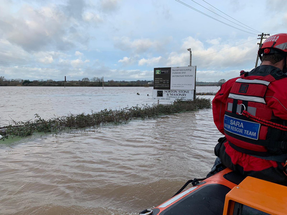 #CALLOUT At 0736 hrs the Sharpness crew were tasked to an evacuation of a resident from Sandhurst Lane. 
An SRT team was deployed to the incident where they launched a boat into the flood water, and made their way to the property. 

All assets stood down 1030hrs