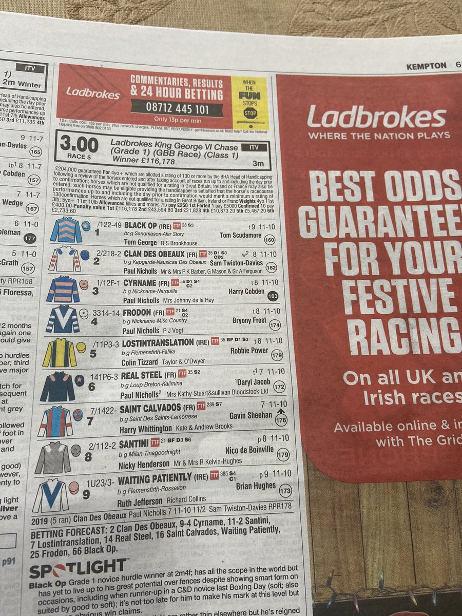 Wow! Has there been a better race card in 2020? I think not! I just cannot make my mind up! #KingGeorgeVIChase #horseracing #kempton