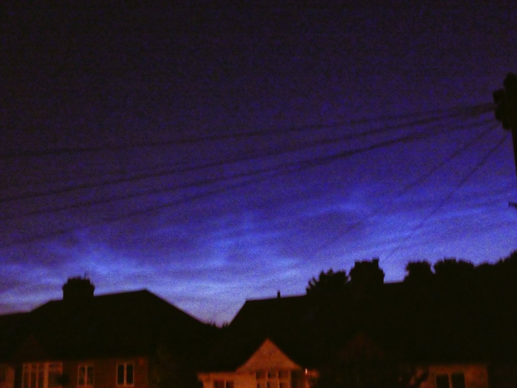 Happy Boxing Day! A long time since mid summer. I didn't need a telescope or flashy camera for this one. Nor sleep. I'd never seen rare noctilucent clouds before. Very unusual to make it so far south. Especially this bright. Mobile phone photo shot in London in July.