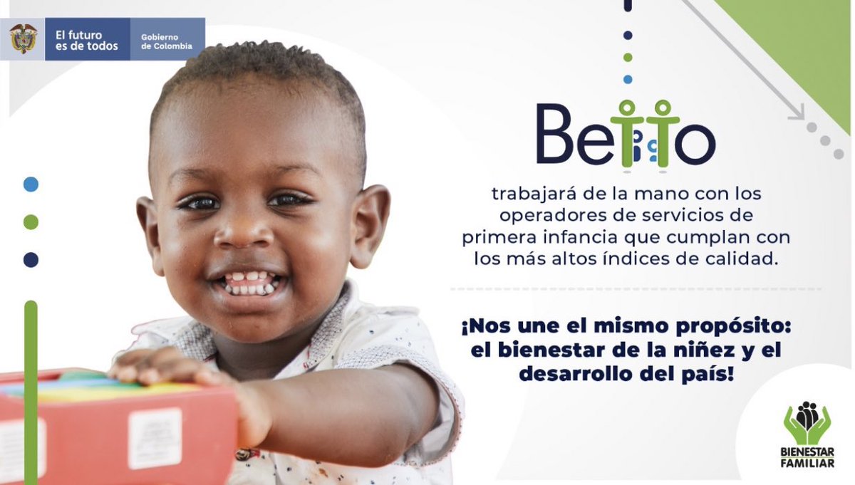 linaarbelaez's tweet photo. Un país debe poner en el centro de sus prioridades el bienestar y desarrollo de la niñez. #Betto es una solución tecnológica basada en algoritmos e inteligencia artificial, orientada a fortalecer la atención de niñas y niñas de primera infancia del @ICBFColombia https://t.co/vnxcMLe8iG