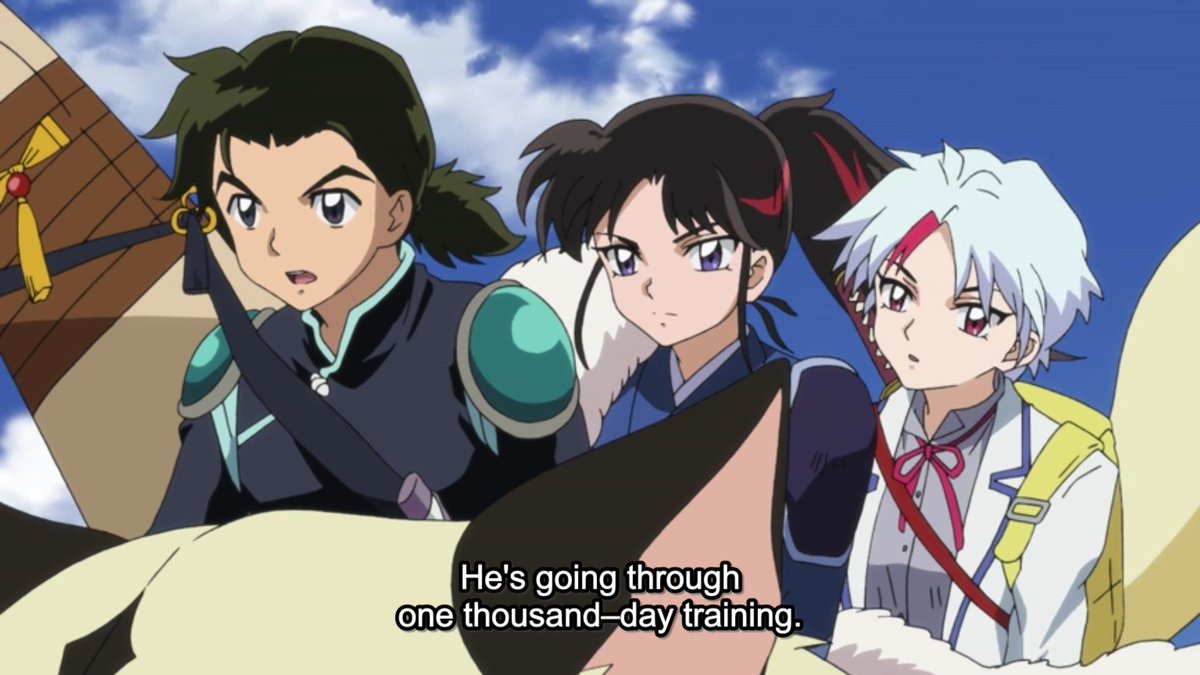As mentioned in last week's preview, Miroku is undergoing a 1000-day training regimen.The process takes longer than that, Towa.At least according to what  @AxellianYT said in a recent video.  #YashaHime