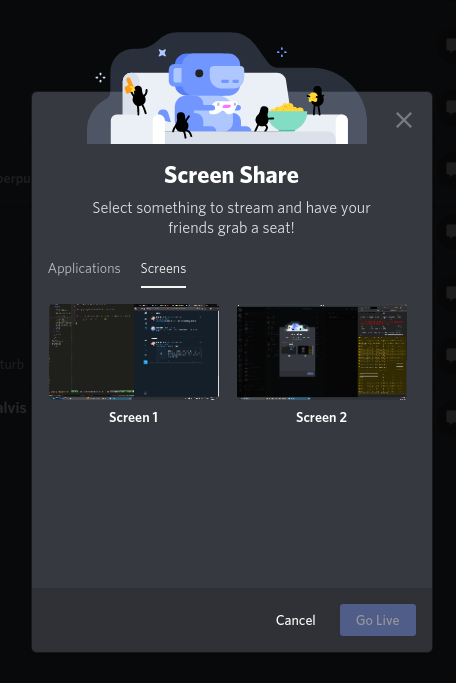 mcmacker4's tweet photo. @discord you guys were so close with screen share on Linux, but I think you missed the most important part: sharing just the one screen https://t.co/VZWifvUHw5