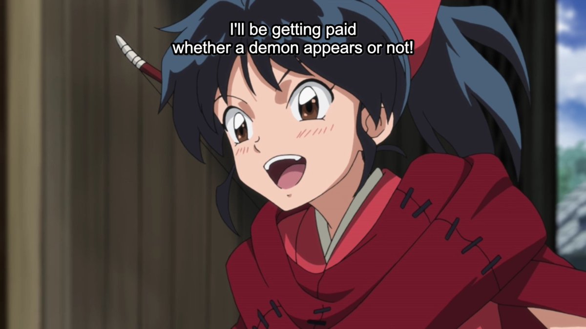 In case you're wondering why Moroha isn't with Towa and Setsuna today, she's on a solo mission for once in hopes of making some money.  #YashaHime