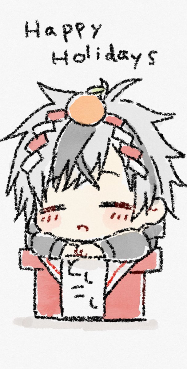 「鏡餅かわいいね
#漆黒の観測者 」|神吉李花☪️🐧のイラスト
