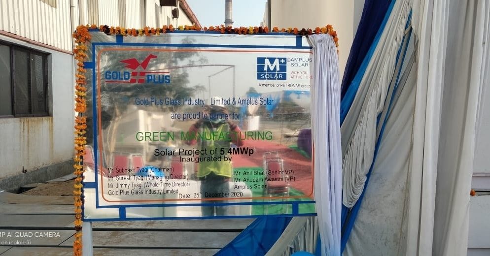 amplussolar's tweet image. #ProjectInauguration

We are ecstatic to share that @goldplusglass Industry Limited, Roorkee, switched to #CleanEnergy with 5.4 MWp capacity #RooftopSolar power plant at its facility with #AmplusSolar.
