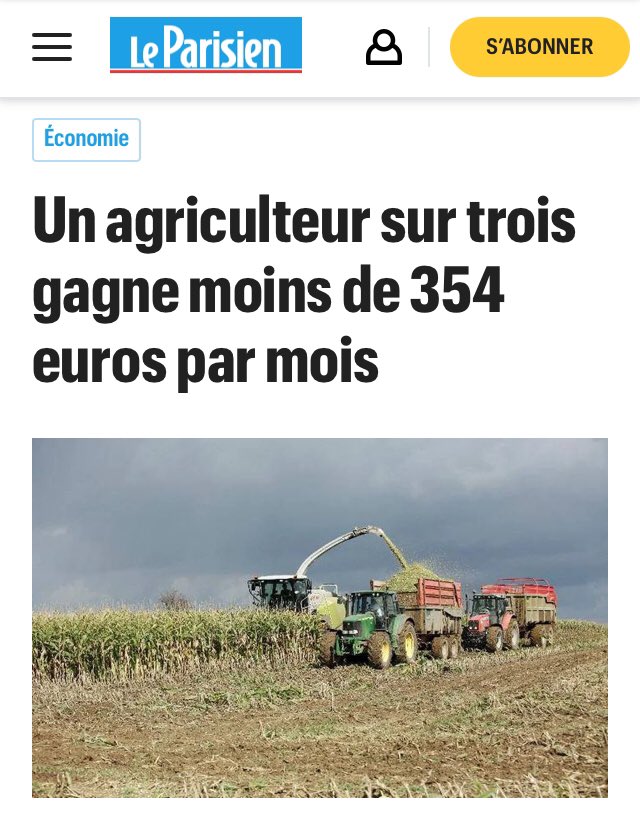 BourlieuxJimmy's tweet photo. Le #privilegeblanc, ce sont ces milliers d’agriculteurs qui bossent 70h/semaine pour gagner moins d’argent qu’un demandeur d’asile entré clandestinement en France. https://t.co/6TTHpJaYjG