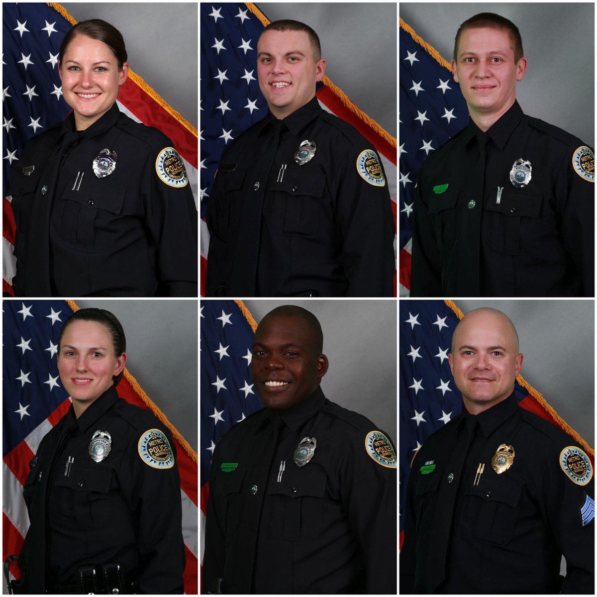  #NashvilleOfficer Brenna Hosey (4 years)Officer James Luellen (3 years)Officer Michael Sipos (16 months)Officer Amanda Topping (21 months)Officer James Wells (21 months)Sergeant Timothy (11 years)