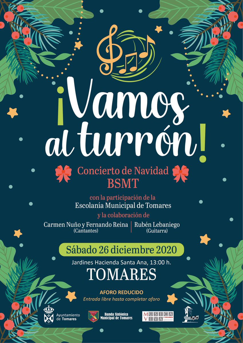 Un año más la @BSMTomares , dirigida por Carmelo Sosa, felicita la Navidad con un gran concierto en el que han participado La <a href="/ETomares/">Escolanía de Tomares</a> , Carmen Niño , Fernando Reina y Rubén Lebaniego. Gracias por compartir vuestra música.
#Tomares