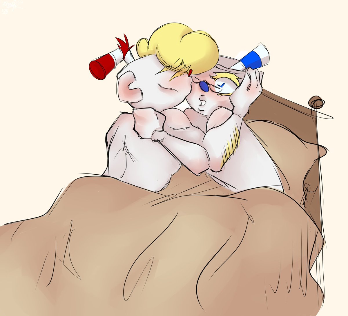 rl_three's tweet image. #cuphead #mugman 
#sketch #digitalart