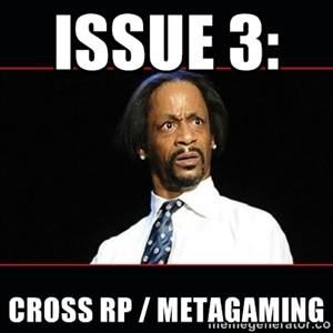 This is where I made a couple videos on that issue came from. They failed to keep it IN character and they dragged it OUT of character. This means it's the Writer / Player who is espousing this bullshit. But others feel anything done OOC is to be taken IC and vice versa...