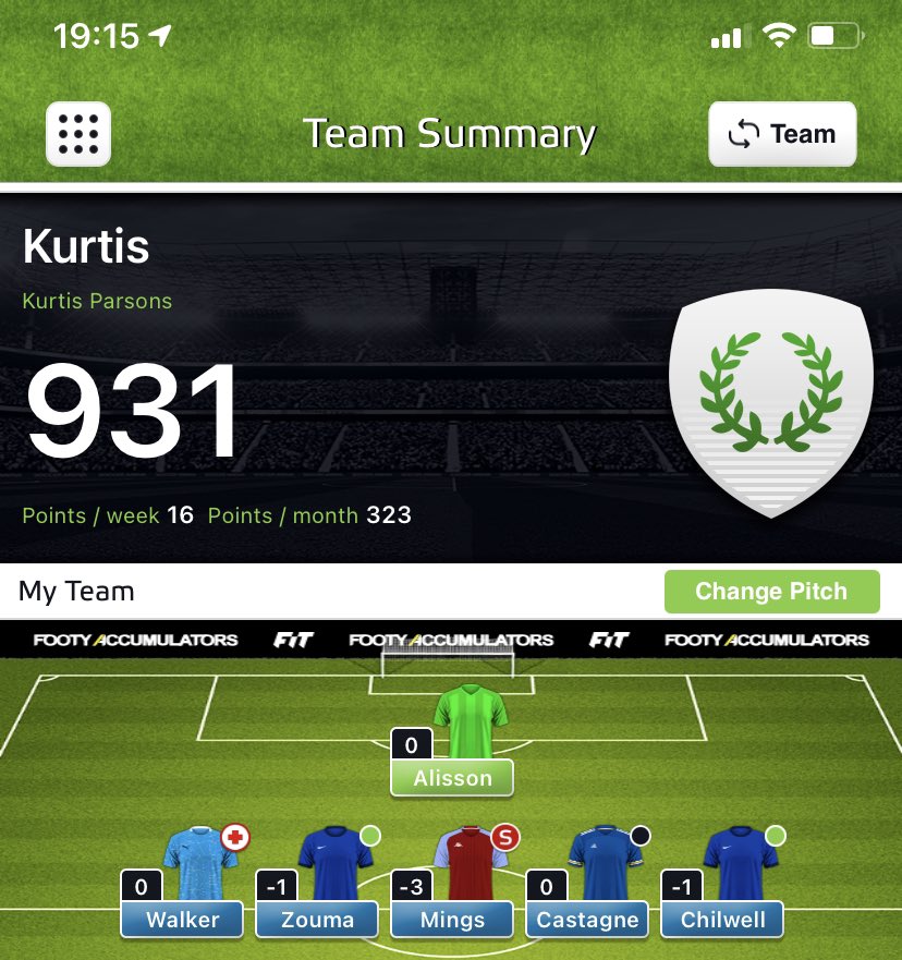 k1_1rtis's tweet photo. @FantasyFootyHub Could be worse 🤮🤮🤮 
Rona 
Red card
Goals galore https://t.co/HzozpopLUW