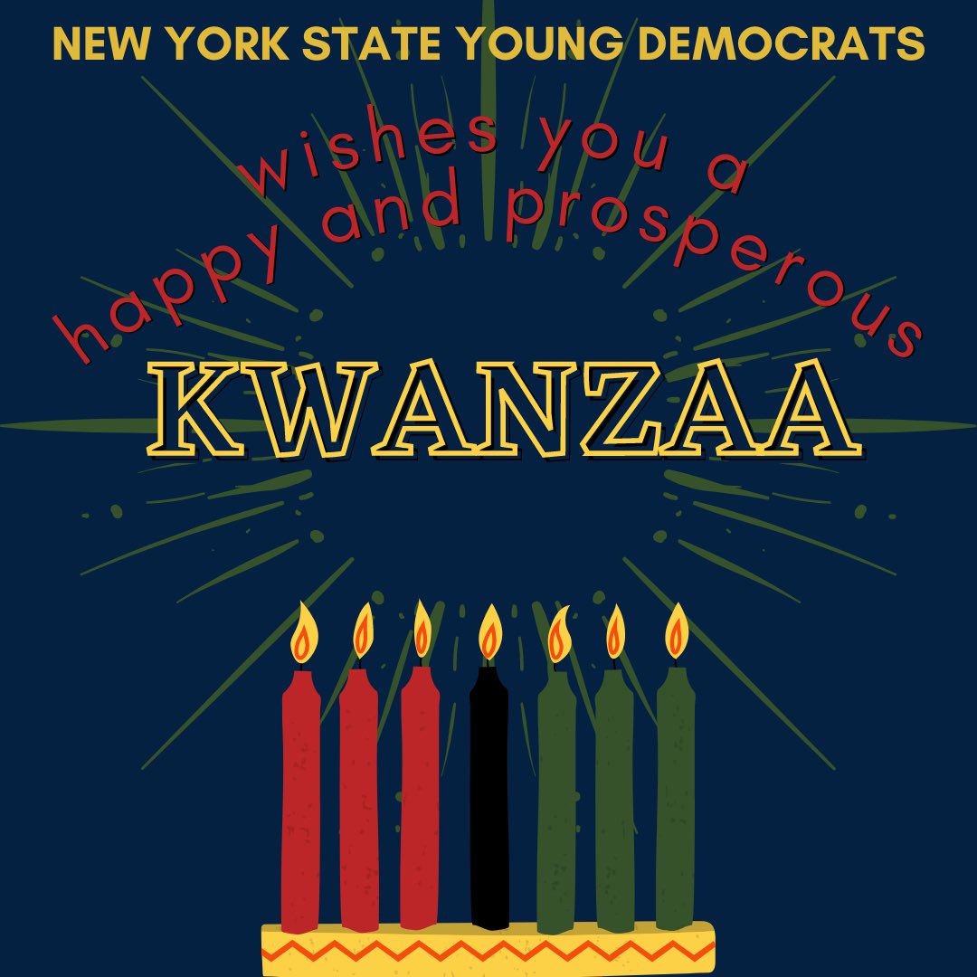 NYSYD's tweet photo. From all of us at the NYSYD... Happy First Day of Kwanzaa! 

Today we celebrate unity! Though we are apart, we are closer than ever. #Umoja https://t.co/v5FoeRd9kV