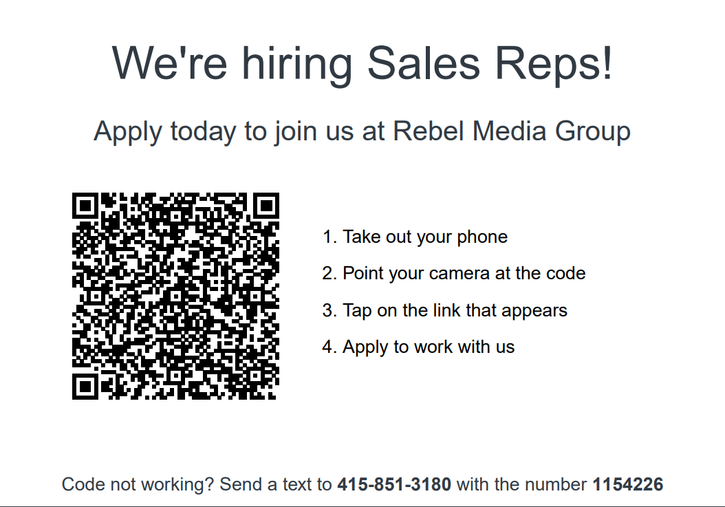 RebelMedia_LLC's tweet photo. We're looking for sales representative to join our team. Apply here: https://t.co/G2FZoBbfMo https://t.co/DhJ2tbOY1t