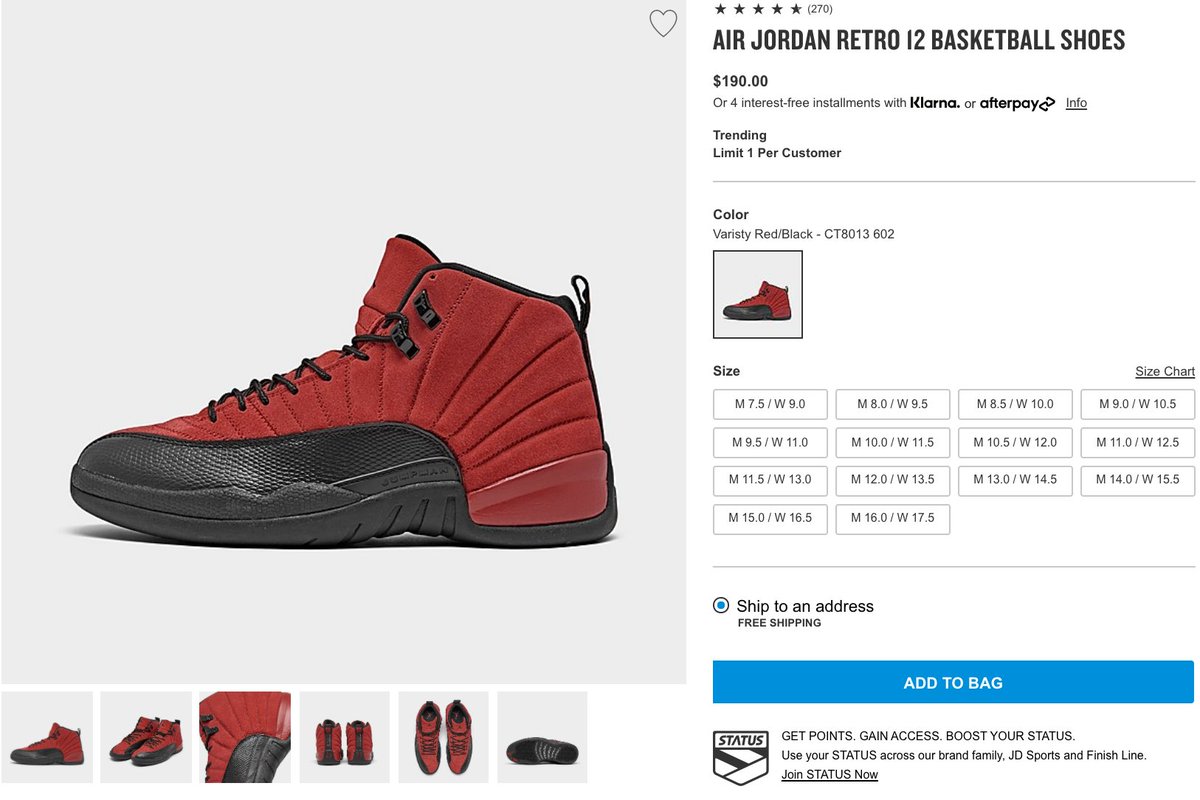 jordan 12 afterpay