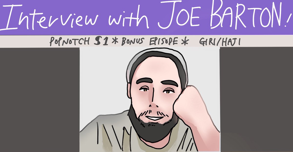 POPNOTCH PODCAST (@popnotchpod) on Twitter photo HOLIDAY SPECIAL EPISODE TIME! If you're hungover/in a food coma/hate the presents you got, go to your podcast app and listen to an exciting interview with the wonderful <a href="/JoeBarton_/">Joe Barton</a> โจ We talk about writing Giri/Haji, diverse characters, plans he had for S2 (๐ข), and more! Wheee! HOLIDAY SPECIAL EPISODE TIME! If you're hungover/in a food coma/hate the presents you got, go to your podcast app and listen to an exciting interview with the wonderful <a href="/JoeBarton_/">Joe Barton</a> โจ We talk about writing Giri/Haji, diverse characters, plans he had for S2 (๐ข), and more! Wheee!