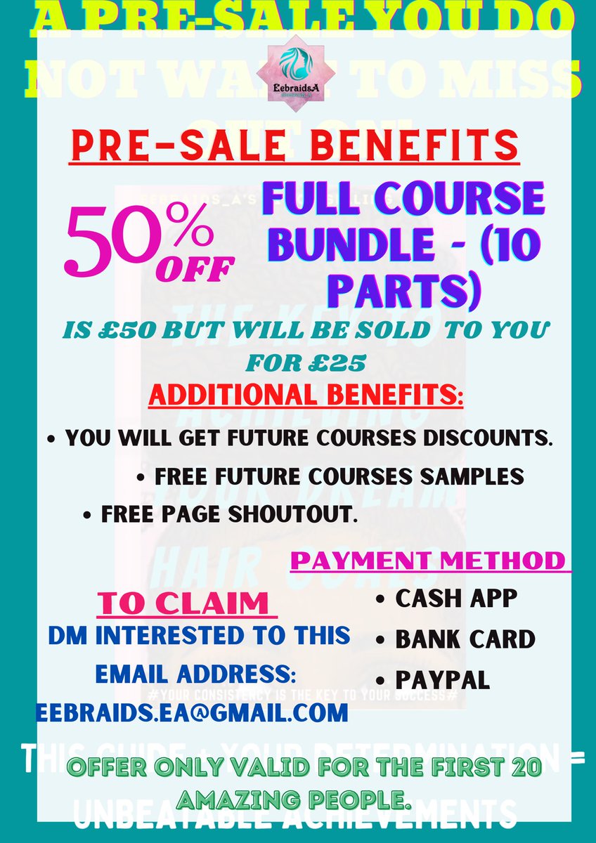 QueenEssieee's tweet image. The 2nd &amp;amp; 3rd pics are the Key❤️
Eebraids_A Hair Guide Course is now out on PRE-SALES for 20 lucky people only❤️
Send a Dm to her IG page now and secure your spot❤️
Link in bio🥰❤️

#haircourse #hairgoals #educationalcourses #southwestlondon #GlobalGoals