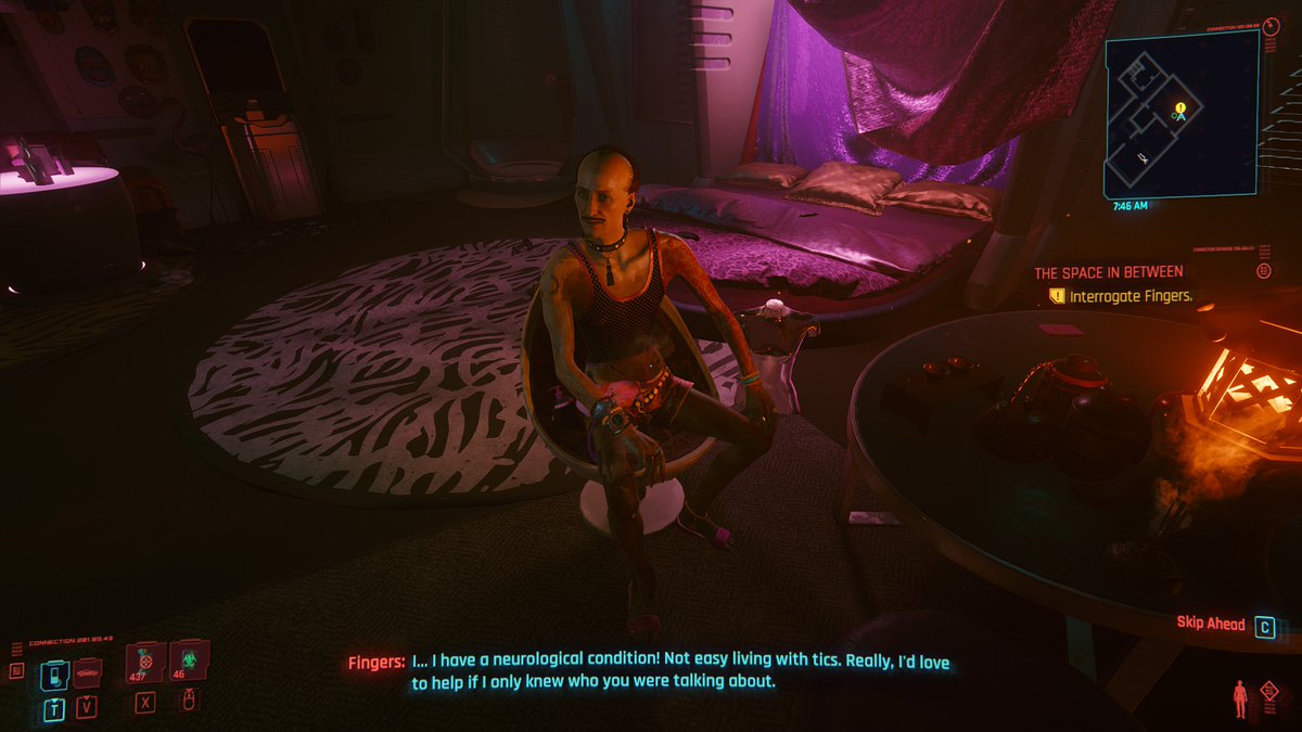  #cyberpunk2077spoilers cw: sexual violenceIt is revealed she was raped by the manager of the brothel before being given to an absurdly sleazy ripper doc who sold her to people making snuff videosThe ripper doc looks like this: