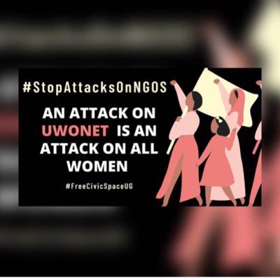 I am a Ugandan Woman
I am Uganda Women’s Network (UWONET)
I am not a terrorist 
FIA Unfreeze UWONET Accounts
#IamUWONET 
#FreeCivicSpaceUg
#StopAttacksOnNGOs 
#UgandaIsBleeding