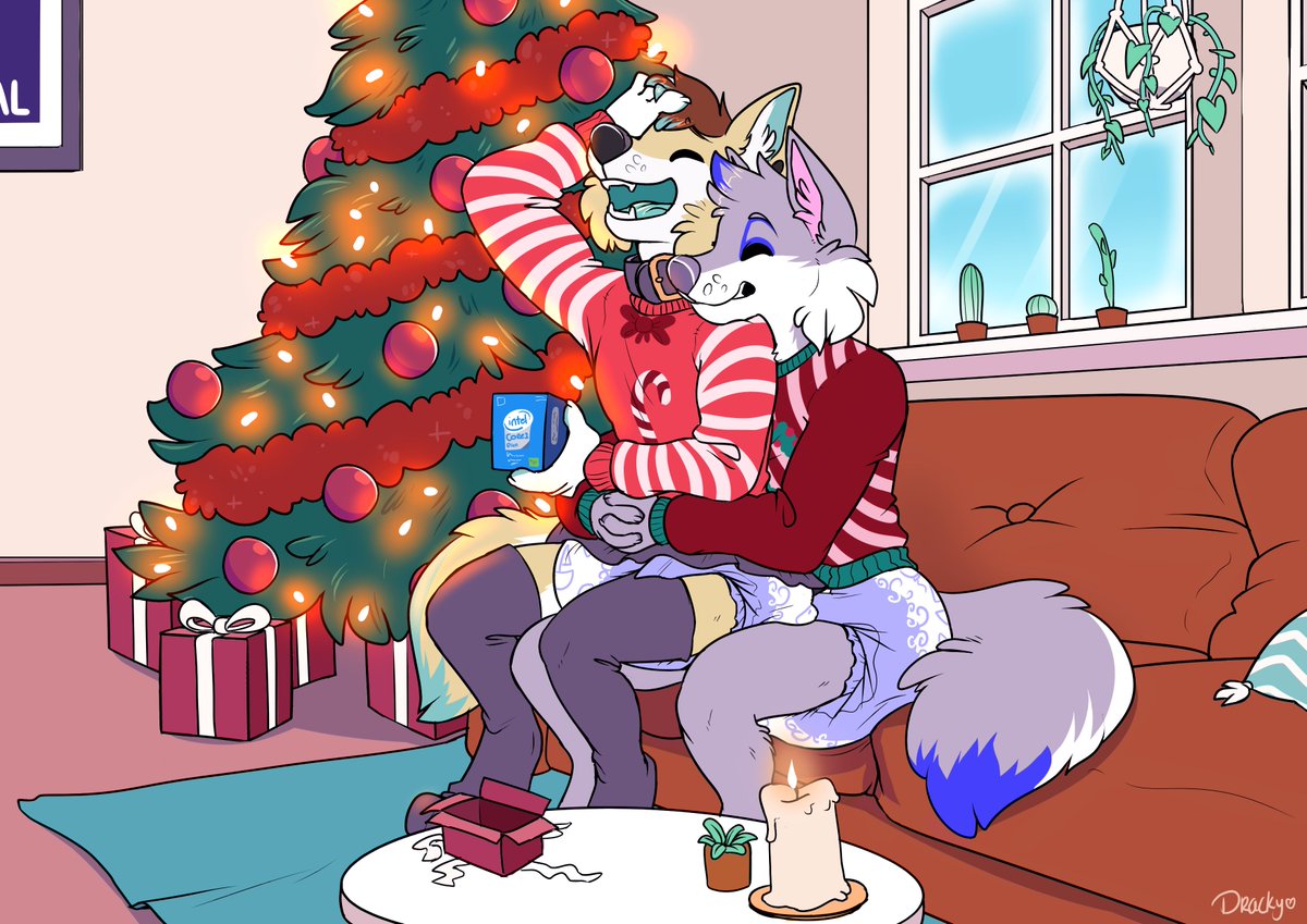 Christmas Morning!Commission for Sylven and Ollie! pic.twitter.com/1Xf5RKlW...