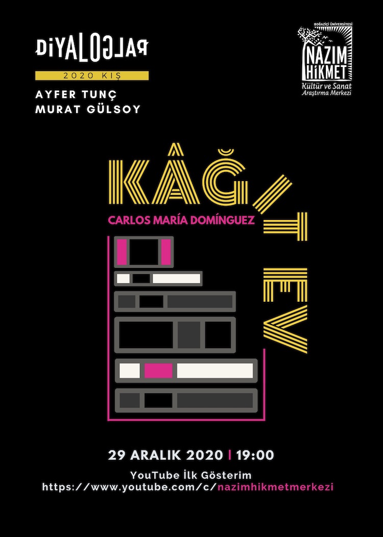 Diyaloglar 29 Aralık'ta: Kağıt Ev, Carlos Maria Dominguez 
nazimhikmetmerkezi.com/diyaloglar-29-…
YouTube ilk gösterim bağlantısı: youtube.com/watch?v=nICjuk…