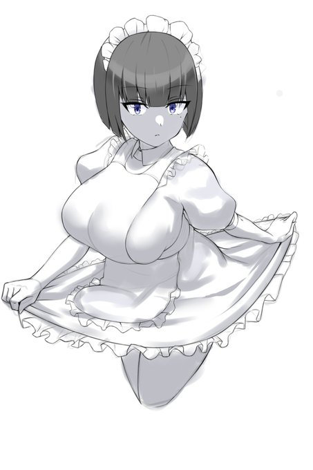 オリキャラのメイドさん描いてます。なんか最近忙しくてまともに絵描けなかった。 