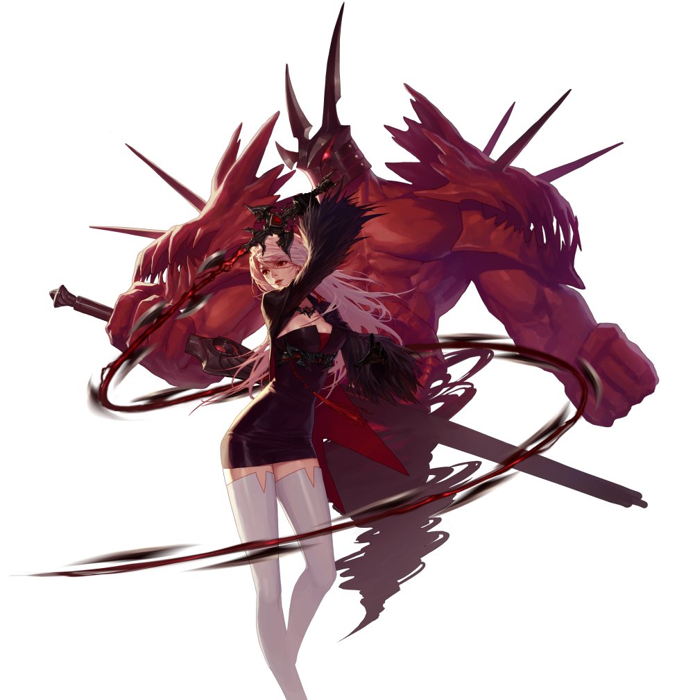 Demon Slayer - Think of Ivy from Soul Calibur and give her the ability to summon hellspawns. She will control the mid range and long range.