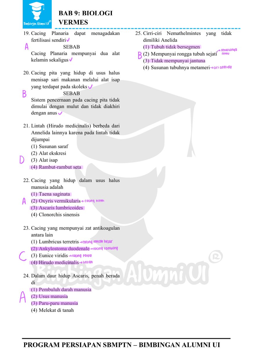 —🔮bimbingan alumni ui, bab 9 : vermes!

boleh banget dikoreksi yaa

dan no. 3 masih gaak yakin