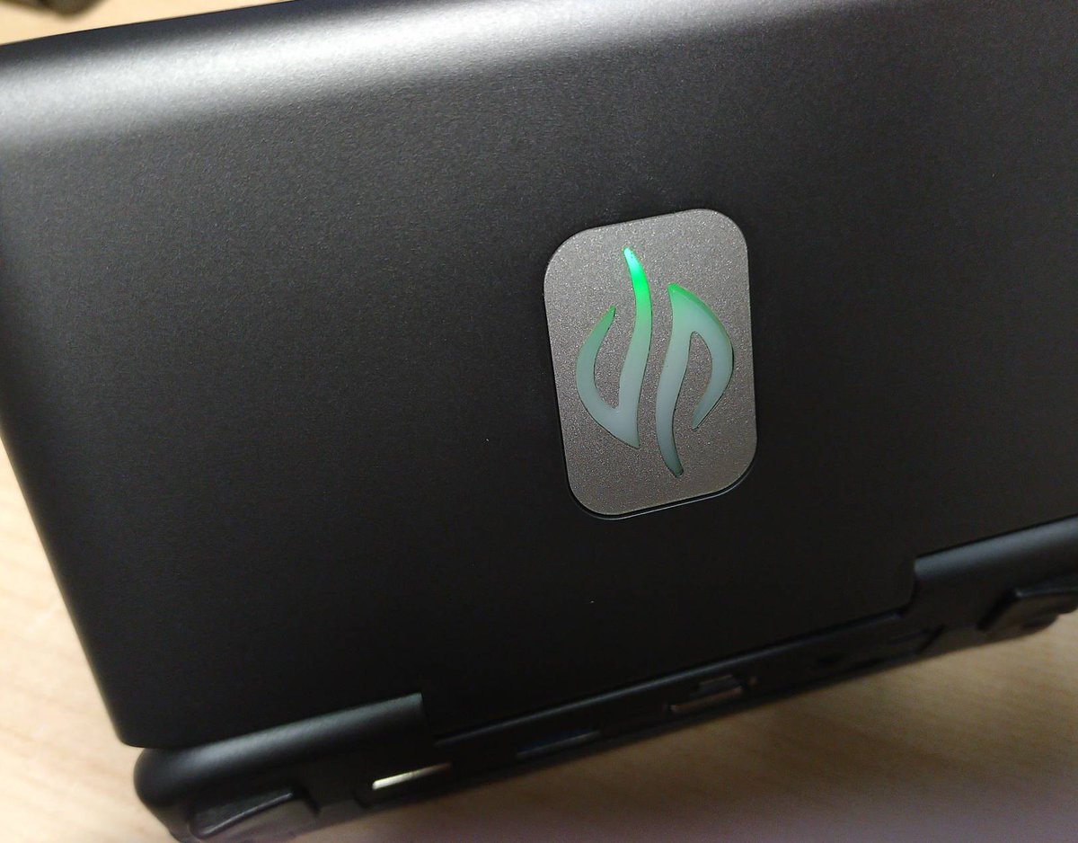 There's no OS installed, so it doesn't boot yet... but it can show that the CPU is active, with one green LED in the logo.