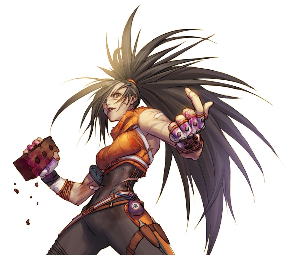 Brawlers - These two fight dirty. They do status ailments in the MMO. Bleed, stun, poison, a net that pulls you closer. FBrawler is more heavy on the poison while MBrawler throws objects at you. If either of them make it one is rush down and other is zoner