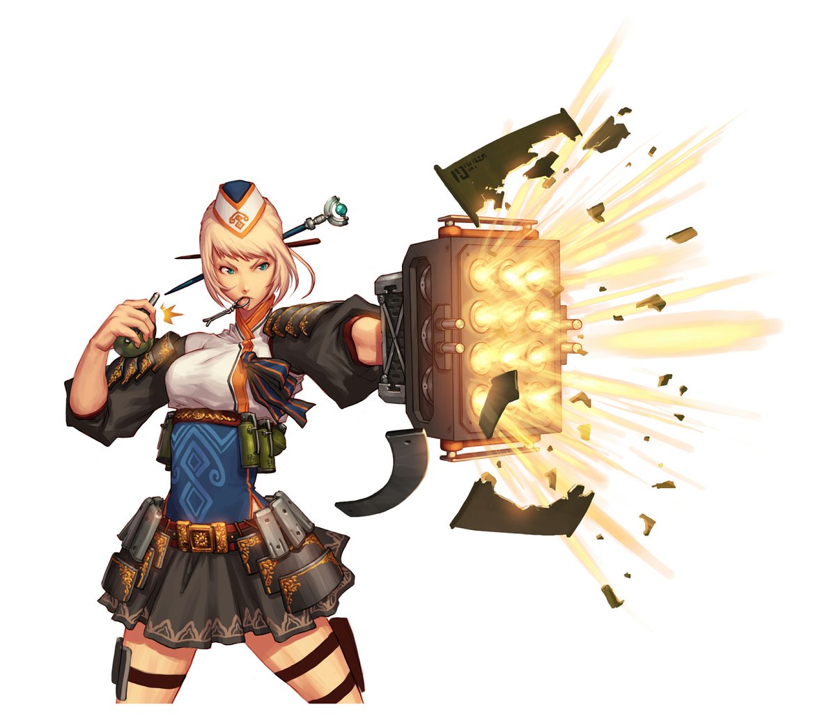 Spitfire - Elemental change guns and grenades. What makes them different is M.Spit stays on the ground and shoots people. Calls in the girls for backup. F. Spit is the only character in the MMO who has multiple jumps in the air and she can stall by shooting and dropping grenade.