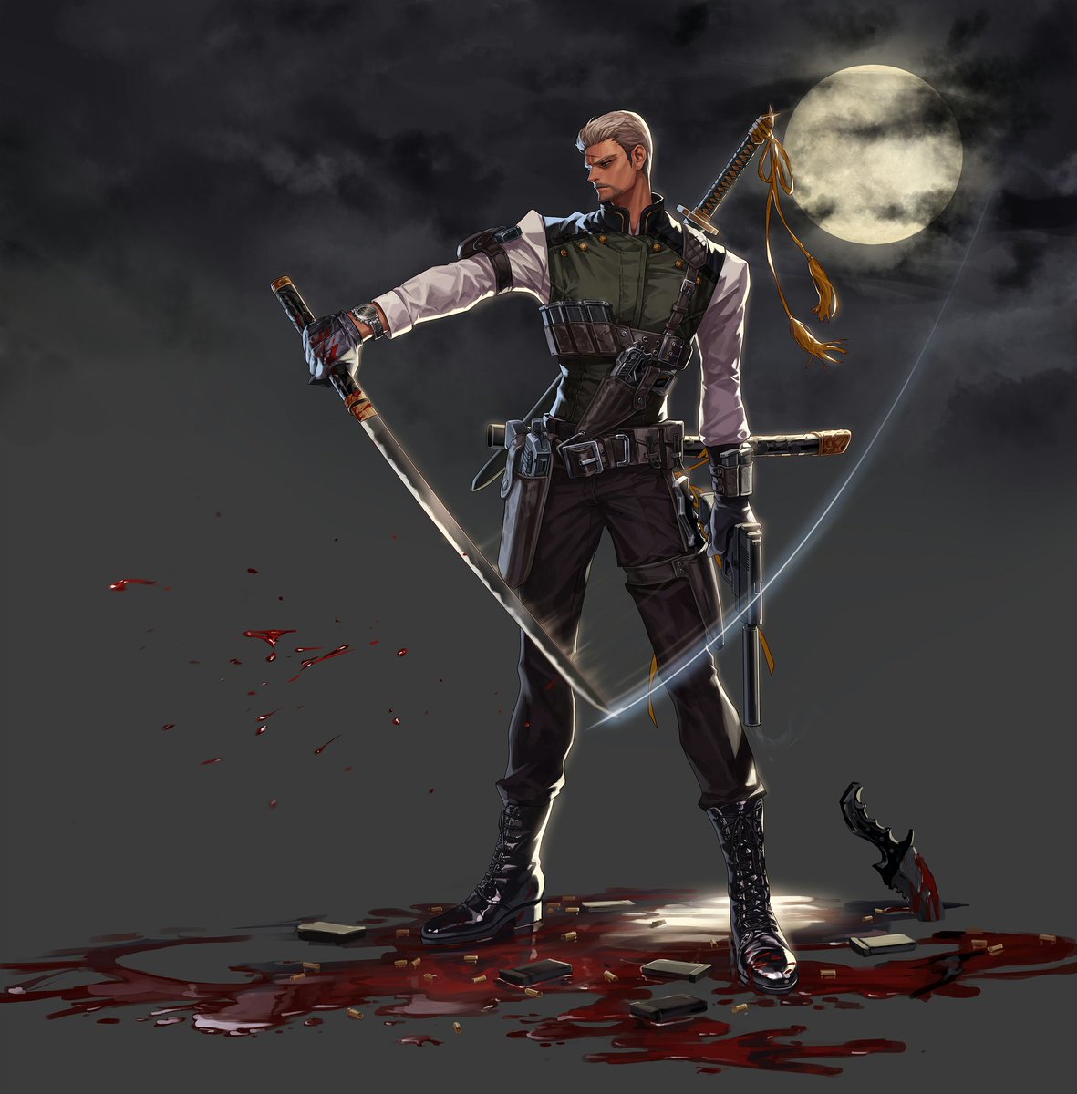 Lancers are done. Time for Agents who are the most recent job class in DFO Secret Agents - Silencer pistol, big sword. He's pretty flashy and does a lot of damage in the MMO. His gimmick was doing more damage on specific targets. He would be rush down.