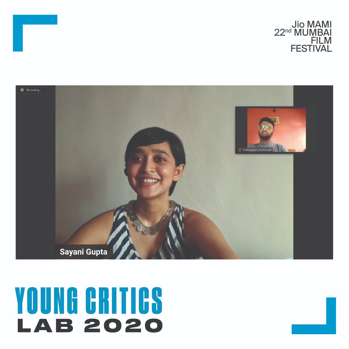 vishwajeetda's tweet photo. With the stunning and marvellous @sayanigupta! Thank you for such an inspiring view on the politics of films as a performer! @MumbaiFilmFest #YoungCriticsLab2020 https://t.co/C0rLjcNHvY
