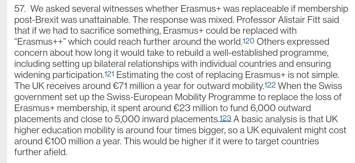 This is what the Commons Education Committee said a while back. Note our replacement is covering 30,000 students and includes students in schools.