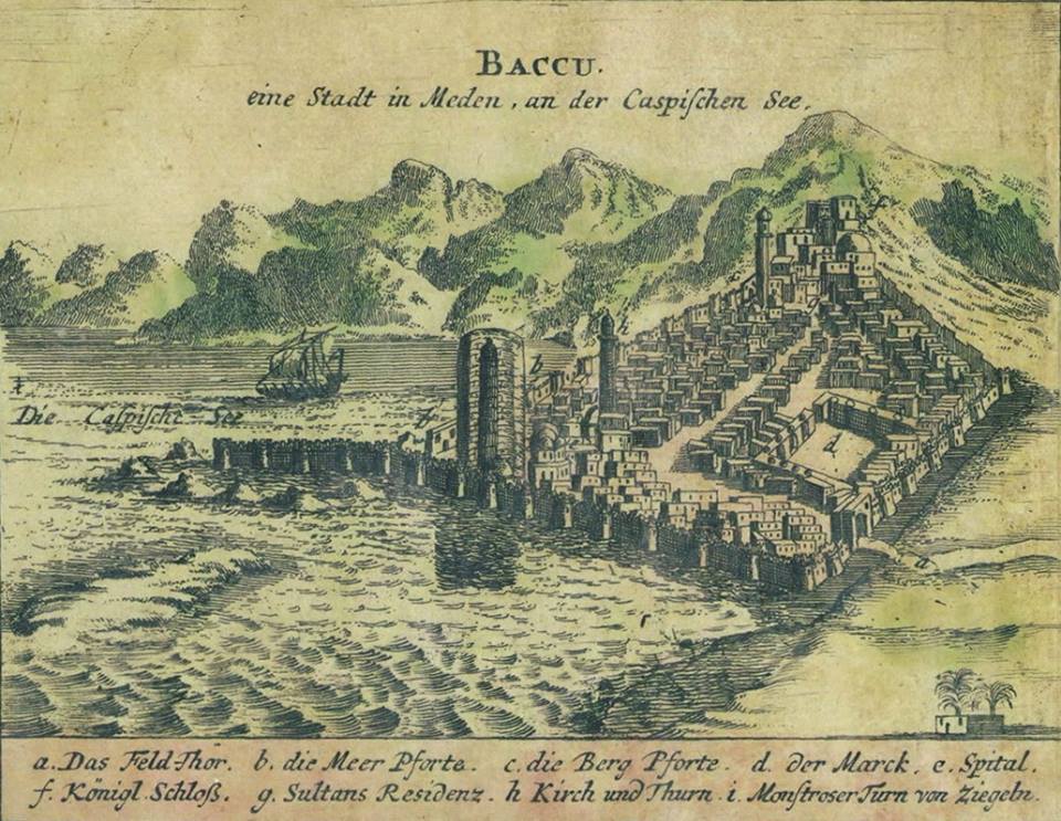 9/ Here is the earliest image of Baku drawn by Engelbert Kaempfer in 1683. Baku was under Safavid rule.