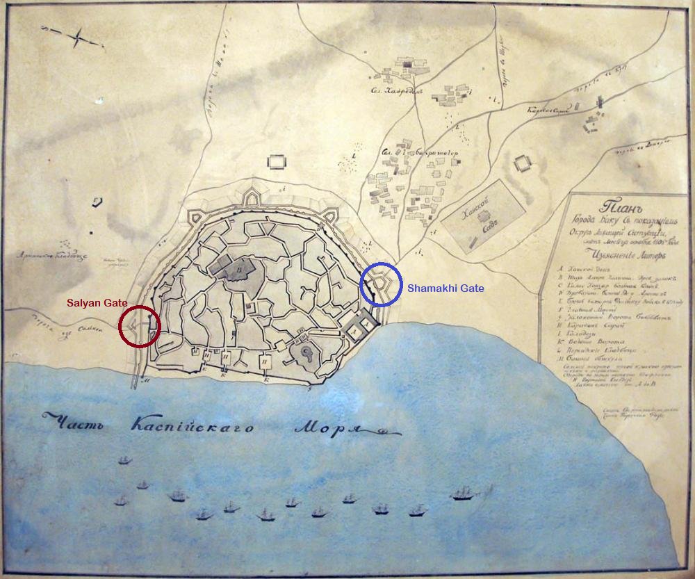 15/ Ichari Shahar had two entry gates: Shamakhi (blue) and Salyan (red) Gates. It’s called Shamakhi Gate because roads from the gate led people to Shamakhi, capital of the Shirvanshahs. Shamakhi Gate is now known as Double Gates in popculture, why?