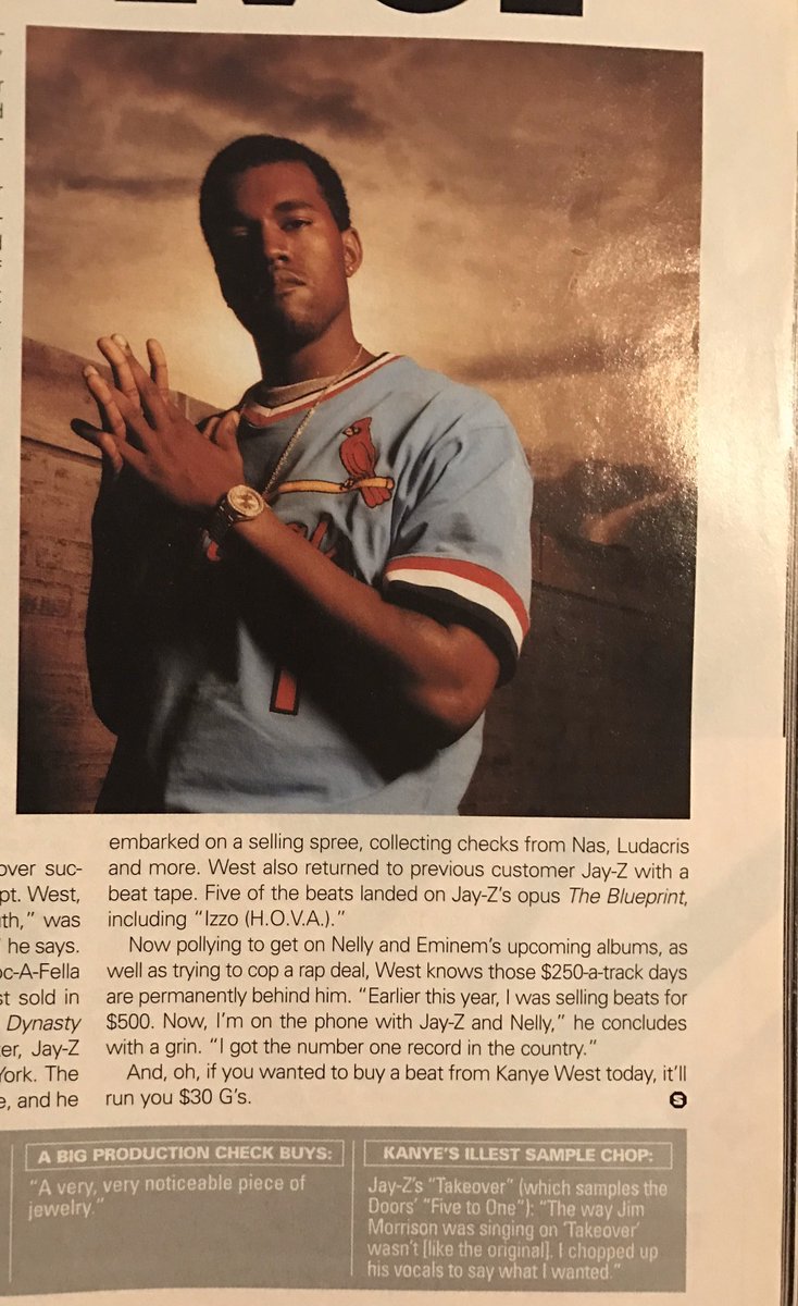 fakeshoredrive's tweet image. Prior to The Blueprint, Kanye was selling beats for between $250 - $500. After he placed five beats on that album, his price skyrocketed to $30,000 per track. You really never know...