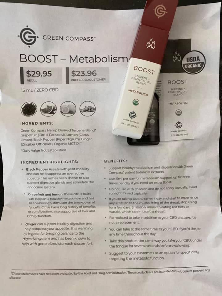 tator1975's tweet photo. Hey everyone! Needing a little BOOST to your metabolism? Be looking for the launch at 11am CST for our new CBD Boost Metabolism.
It’s going to go fast, so be ready to get yours ordered.
https://t.co/38cKPxKzEd
#cbd
#greencompassglobal
#metabolism
#healthylifestyle https://t.co/0mU3PCNHh2