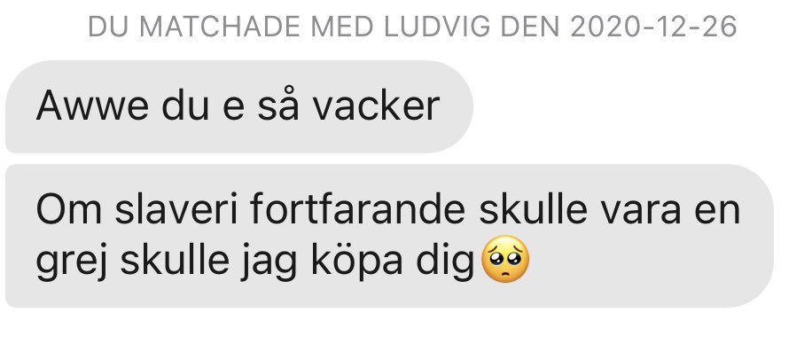 Rasism existerar fortfarande överallt, hela tiden och i högsta grad. Det här skrev en kille till mig på tinder. Jag får panik på det priviligierade samhället.