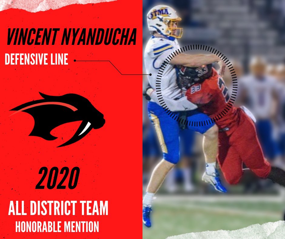 SaberFootball16's tweet photo. Big Congratulations to Shakopee Saber Senior @vnyanducha on your All District Honorable Mention Defensive End!  All In! #SaberPride #TEAM @CoachBetton44 @SabersAD https://t.co/xGxkVzUrkj