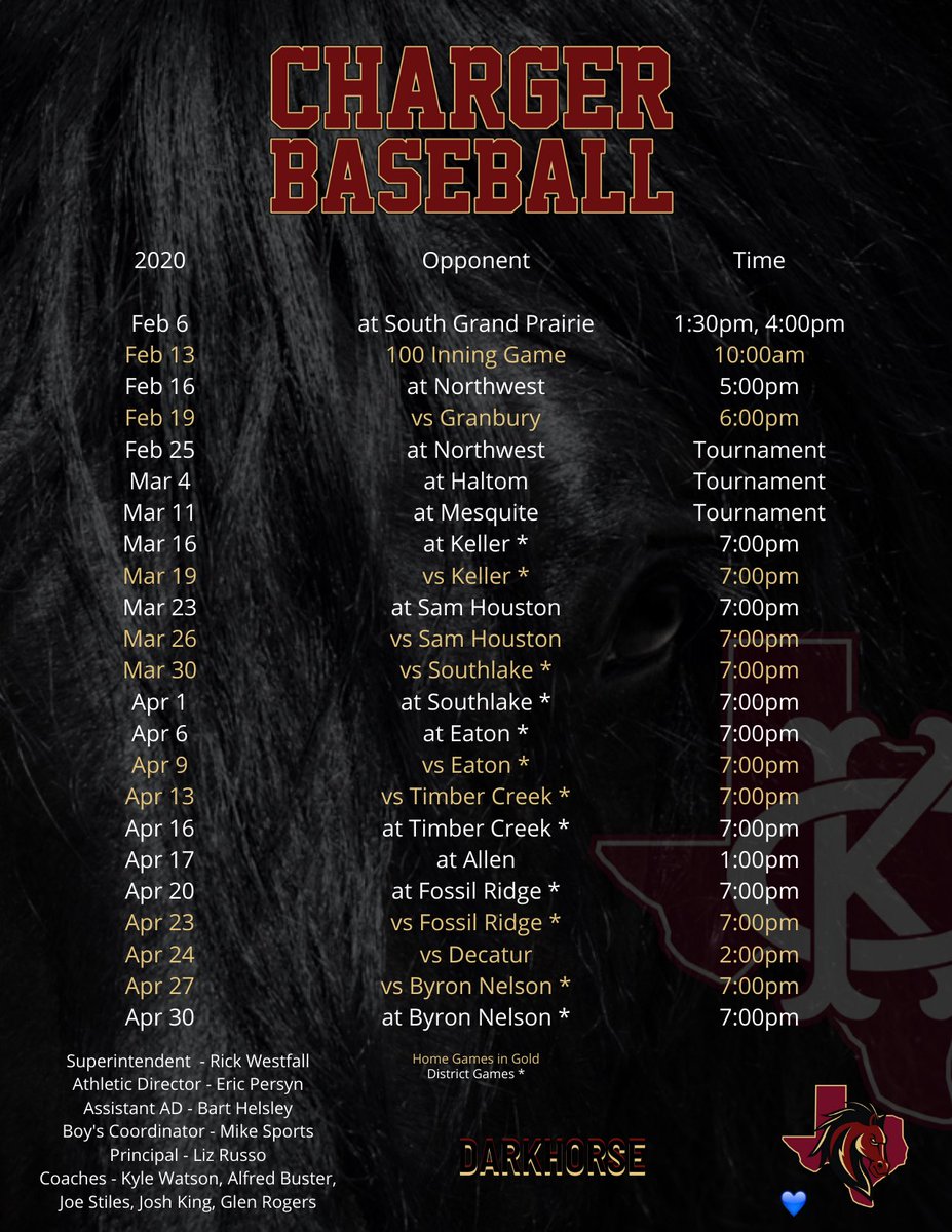 chschargerbsb's tweet photo. 2021 Varsity Schedule https://t.co/ZqgUQfwEUk