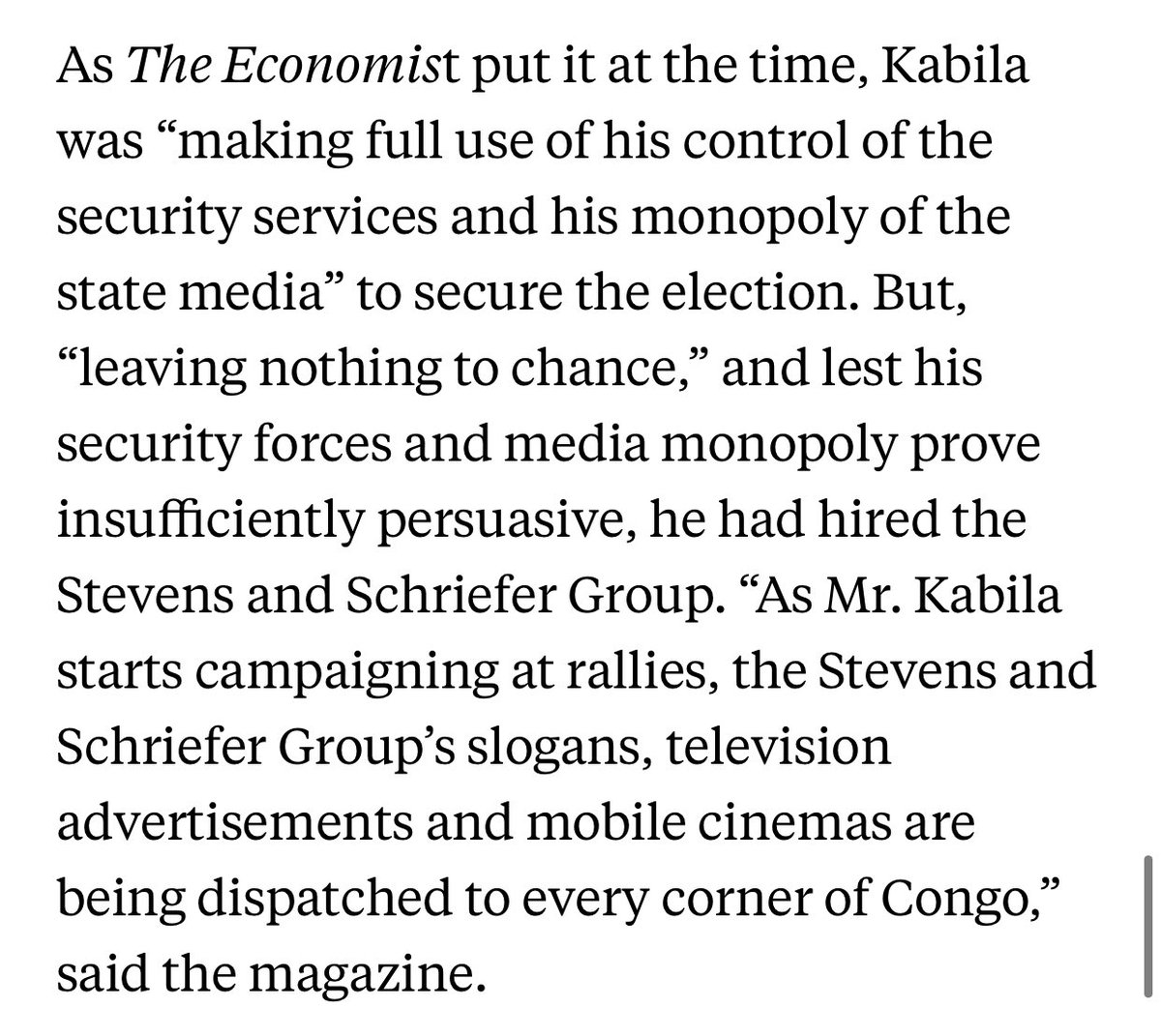 And here’s his “work in Africa”. The cynicism of this man is deep and dark.