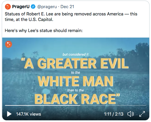 We’re supposed to celebrate that Lee thought slavery was worse for white people. Oh, and being a slave was better than living in Africa. Worth celebrating. Got it. Next week, Stalinism in Ukraine wasn’t so bad. 7/10