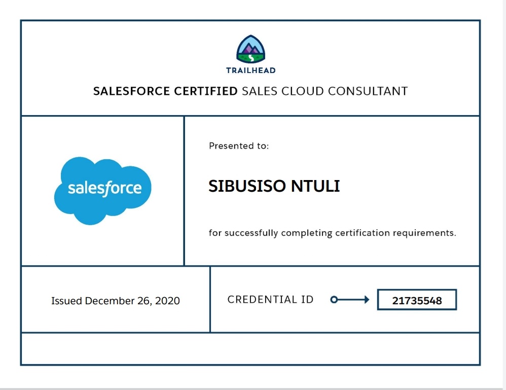 SisoNtuli's tweet photo. Spent the morning after Christmas taking a test! #3x
Thank you to @SalesforceMil for the amazing learning trails and community support! Couldn't do this without you all. Thanks to my team for all the encouragement and motivation.

#AlwaysBeLearning #PlatformChampion #LastXmasGift https://t.co/g7FeJ4jH8x
