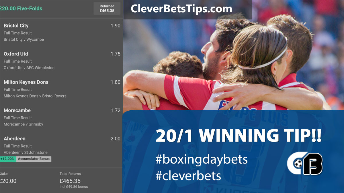 CleverBets's tweet photo. GET INNNN!!!!!!!!! ๐ฅ ๐ฅ ๐ฅ ๐ฅ
20/1 Winning Accumulator! โ๏ธ
Returns our members ยฃ465! โ๏ธ
See the winner and join our 4,700+ exclusive members at:
https://t.co/MdmUcRWb9e
#boxingdaybets #CleverBets https://t.co/dCSulME9DR