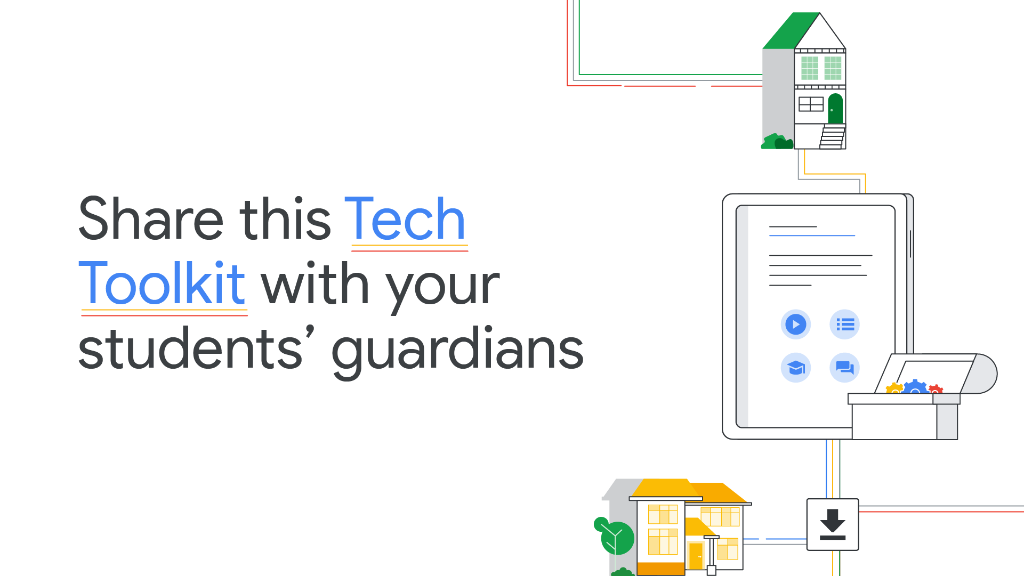 GoogleForEdu's tweet photo. The Tech Toolkit for Families and Guardians is filled with resources to help guardians better understand how their students are learning with technology, including tools like #GoogleClassroom and #GoogleMeet. Take a look: https://t.co/kZqVMSBJ3a https://t.co/LJXPXpim36