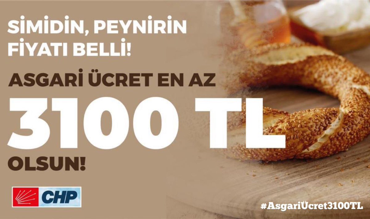 Kuru ekmek yiyorlarsa aç değiller diyenlerin, sarayın sofralarında lüks içinde yüzenlerin market fiyatlarından, asgari ücretlinin çektiği çileden haberi yok. Daha iyi bir yaşam için asgari ücret vergisiz, en az 3100 TL olmalı. #AsgariÜcret3100TL