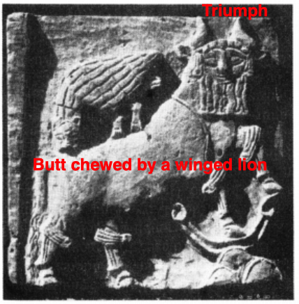 By the way remember the "Triumphant bull with flowing beard climbing the mountain"? It's from the time of the First Dynasty of Ur...No one knows what it means because: "we have no written documents explaining it" https://www.jstor.org/stable/41634873?read-now=1&seq=1