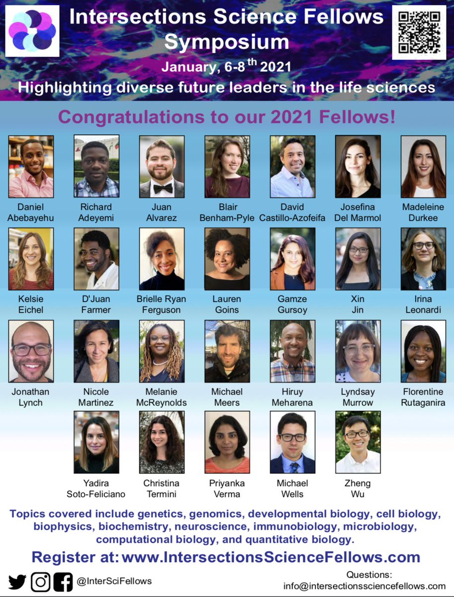 Congrats to the fellows! Don't miss their talks or the great lineup we have in store. Please register (it's free ninety-nine) to attend: intersectionssciencefellows.com